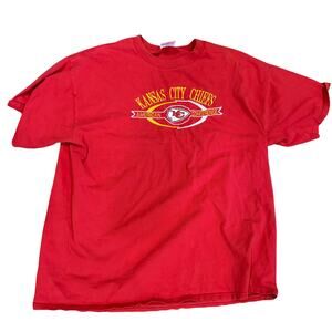Vintage Logo Athletic Kansas City Chiefs Shirt 2XL 90s Embroidered T shirt Red